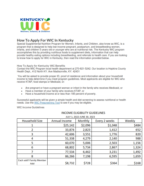 WIC Hopkins County Health Department